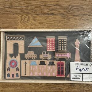 Wanderlust Once Kids Paris Phone Box Eiffel Tower 14 Piece Block Set Toy